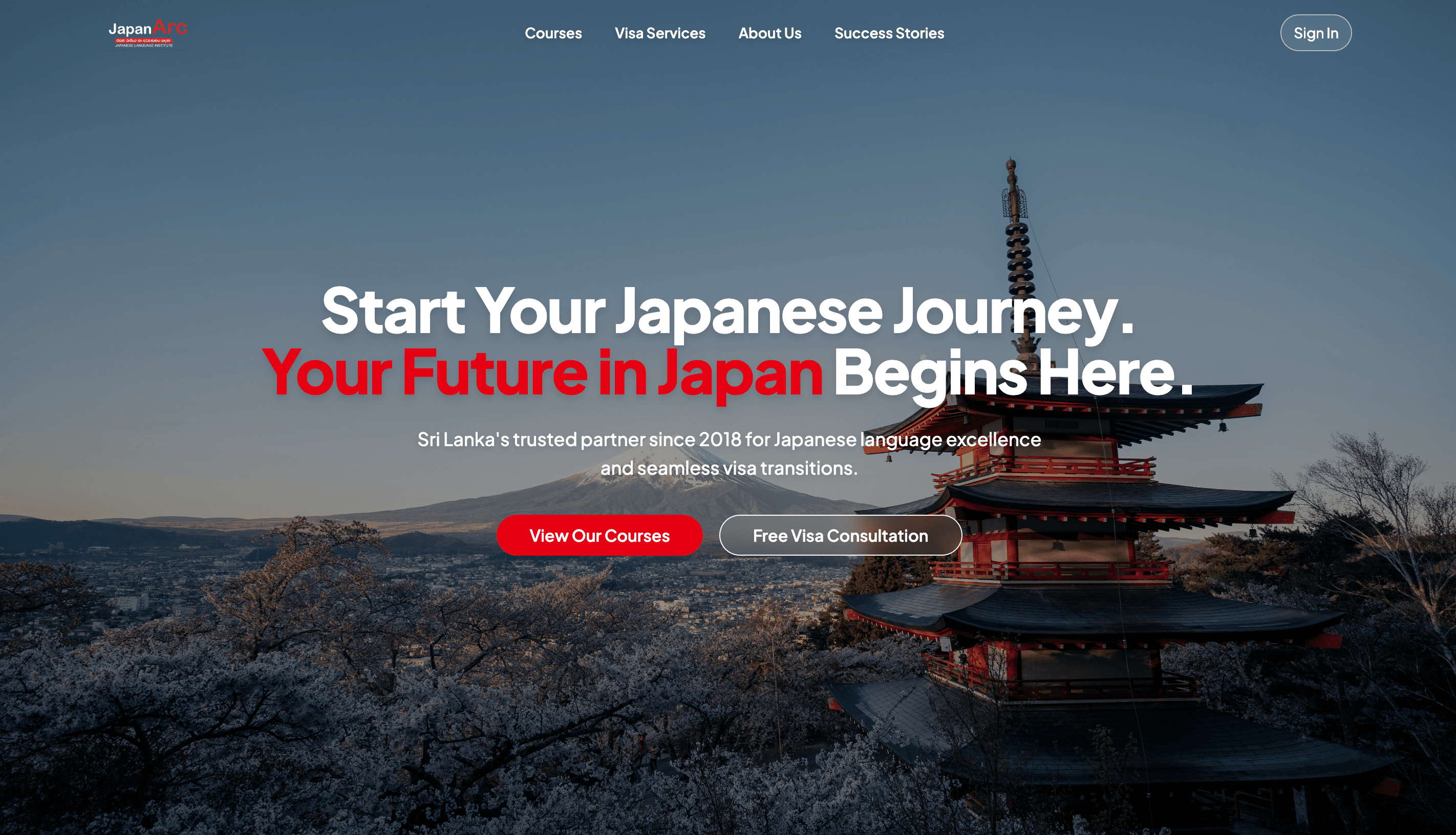Japan Arc Corporate Site preview